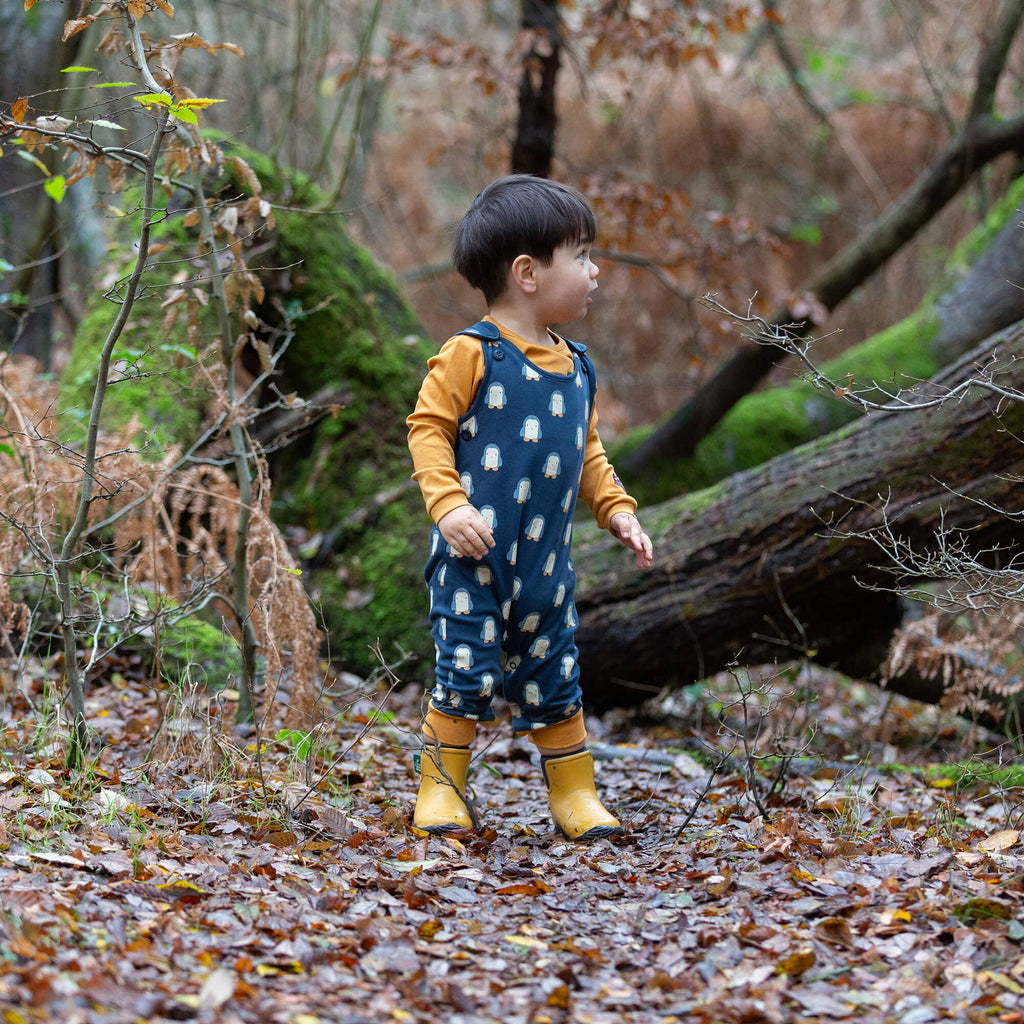 Little Green Radicals - Blue Penguins Everyday Dungarees