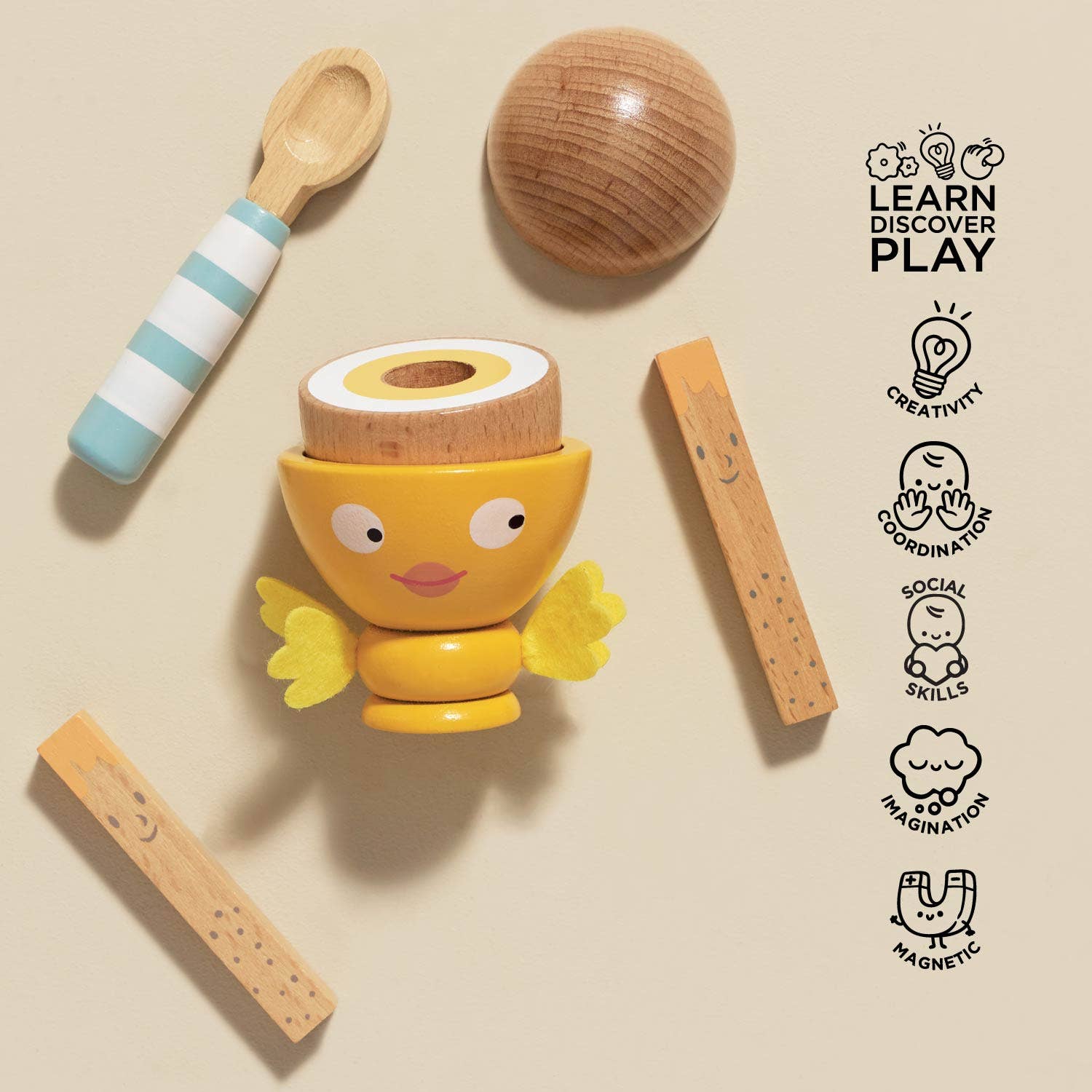 Le Toy Van - Wooden Egg Cup & Soldiers