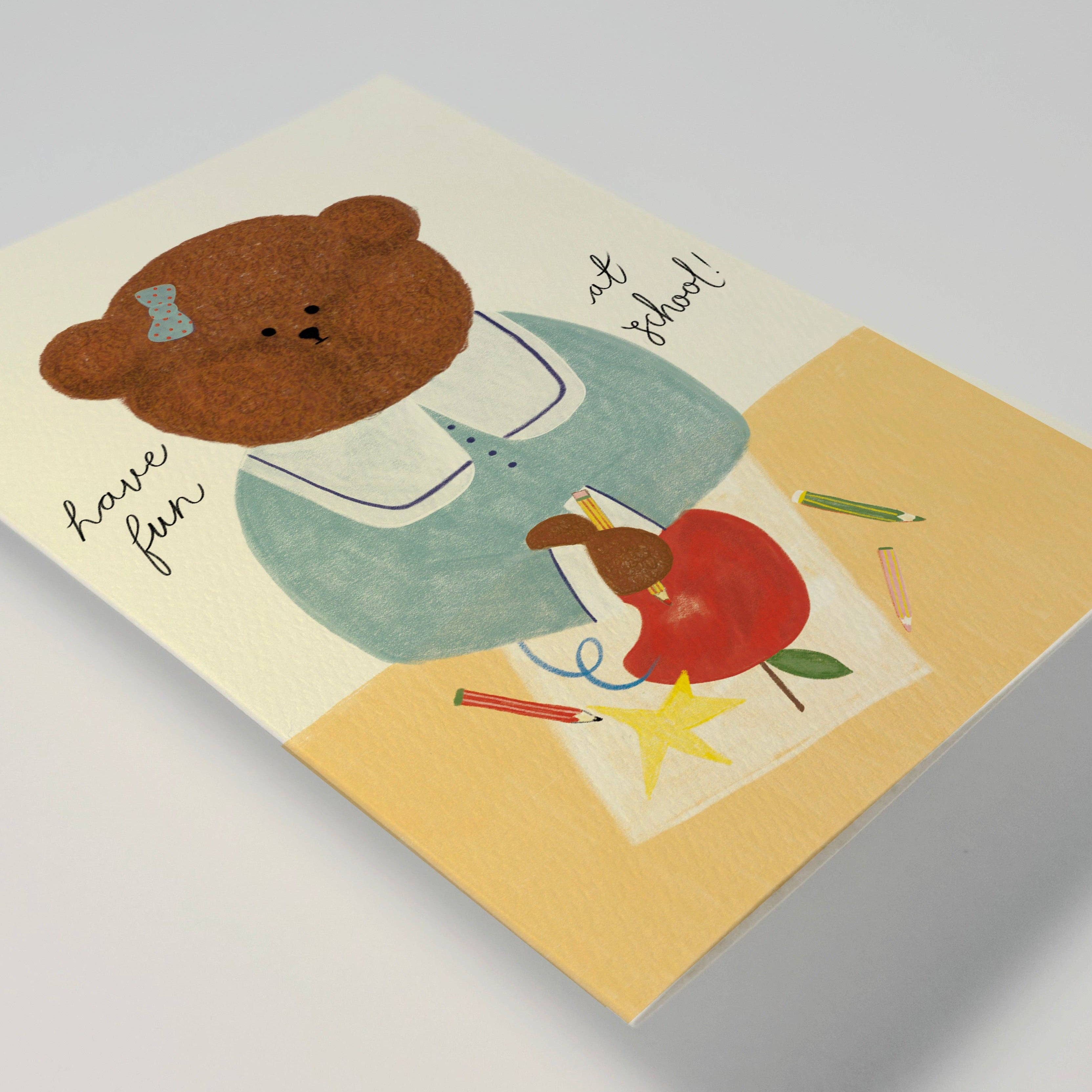 'Bear's First Day at School' Greeting Card