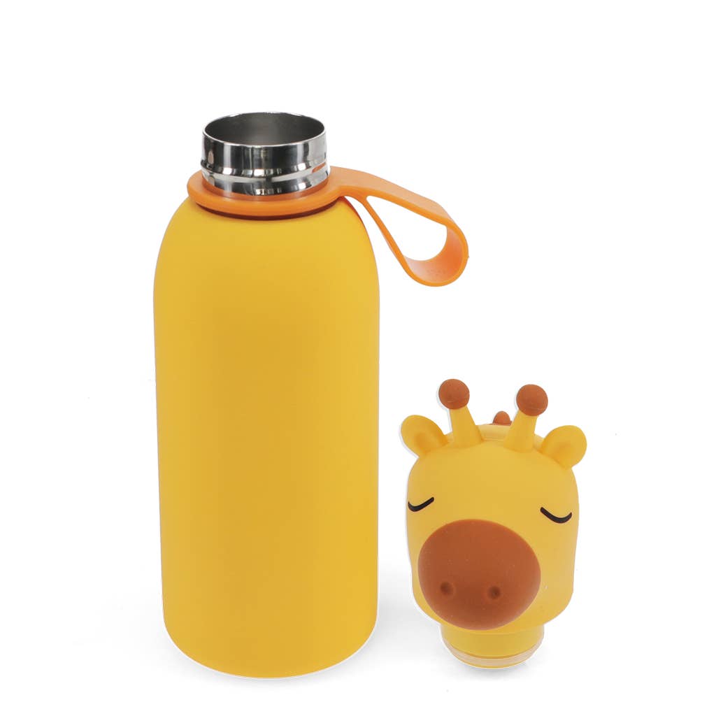 Children's animal head drinks bottle 350ml - Giraffe