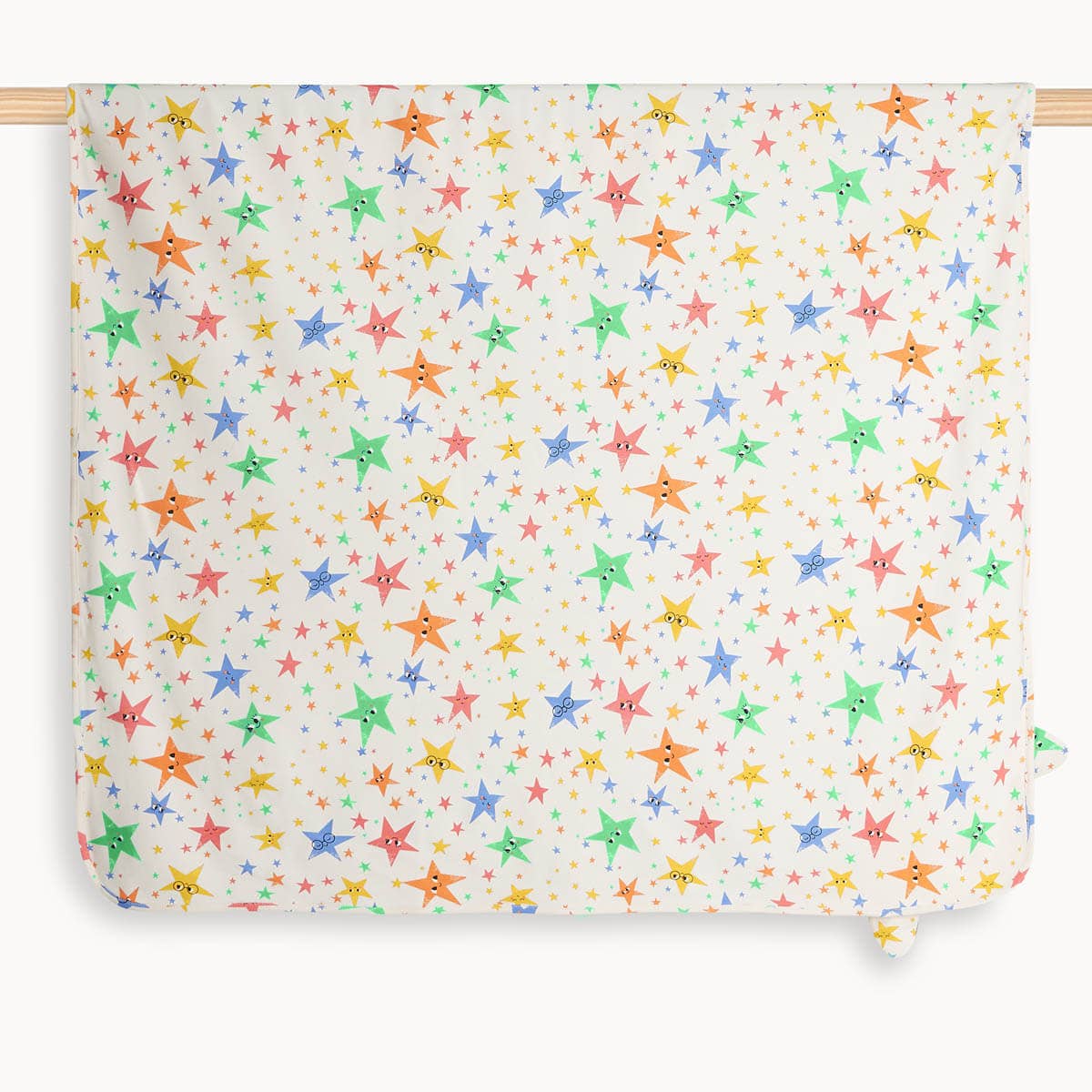 The Bonnie Mob - Star Print - Organic Cotton Baby Blanket With Hood