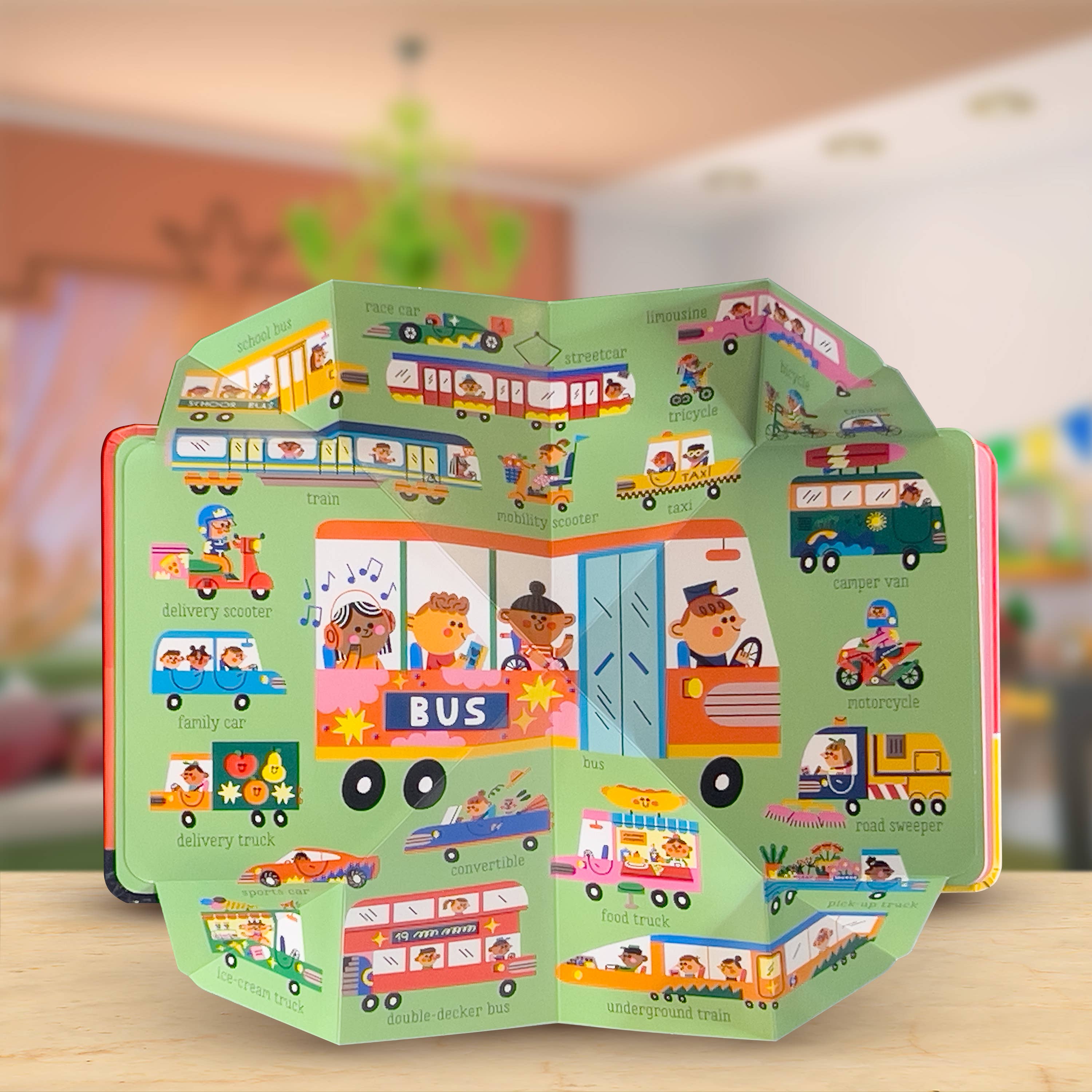 Pop Out Mega Pictures Vehicles First Words Book