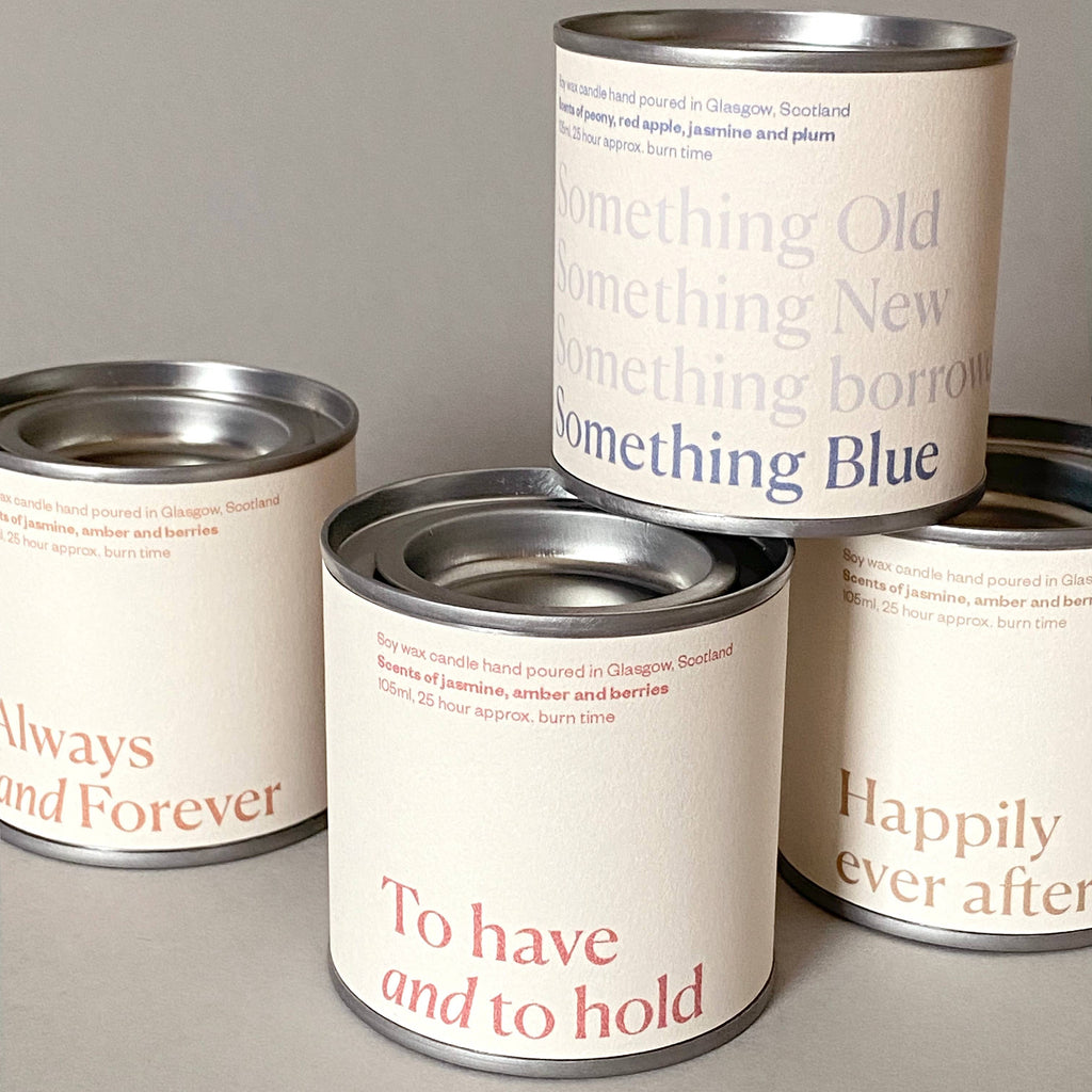 Something Blue Wedding Day Candle