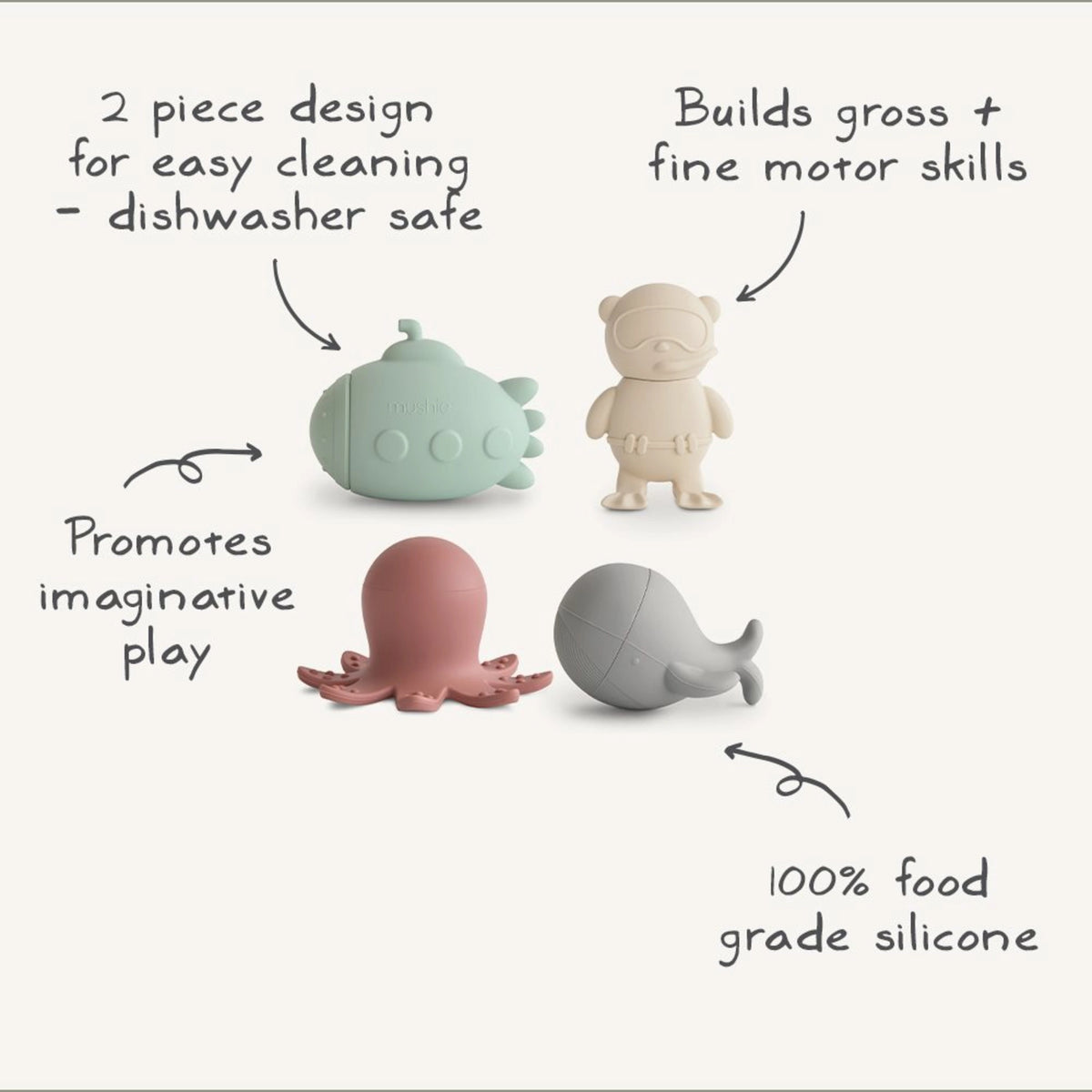 Mushie Bath Play Set - Sealife