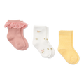 Little Dutch 3 Pack Socks - Flowers / White Meadows / Honey Yellow