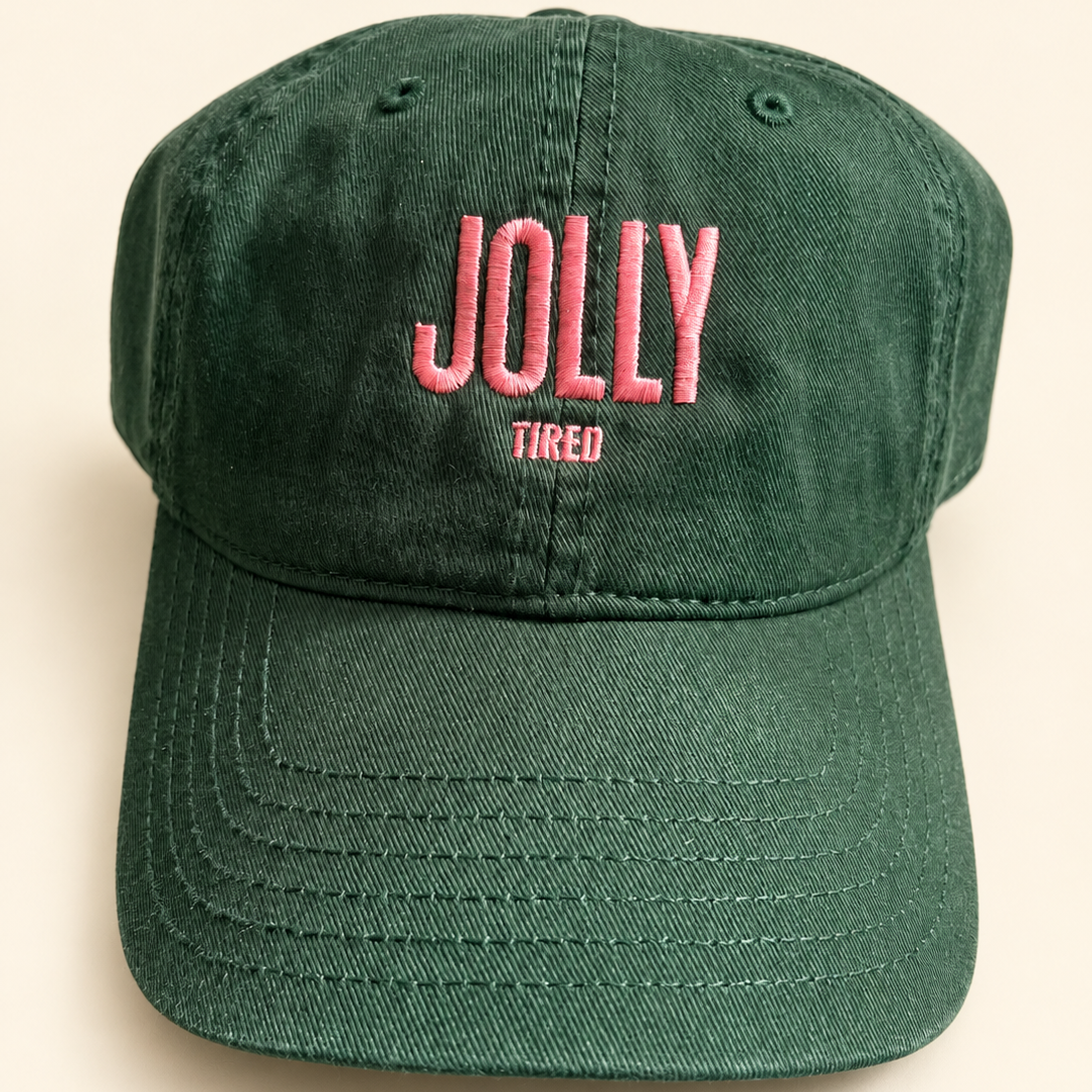 Jolly Tired - Cotton Green Baseball Cap