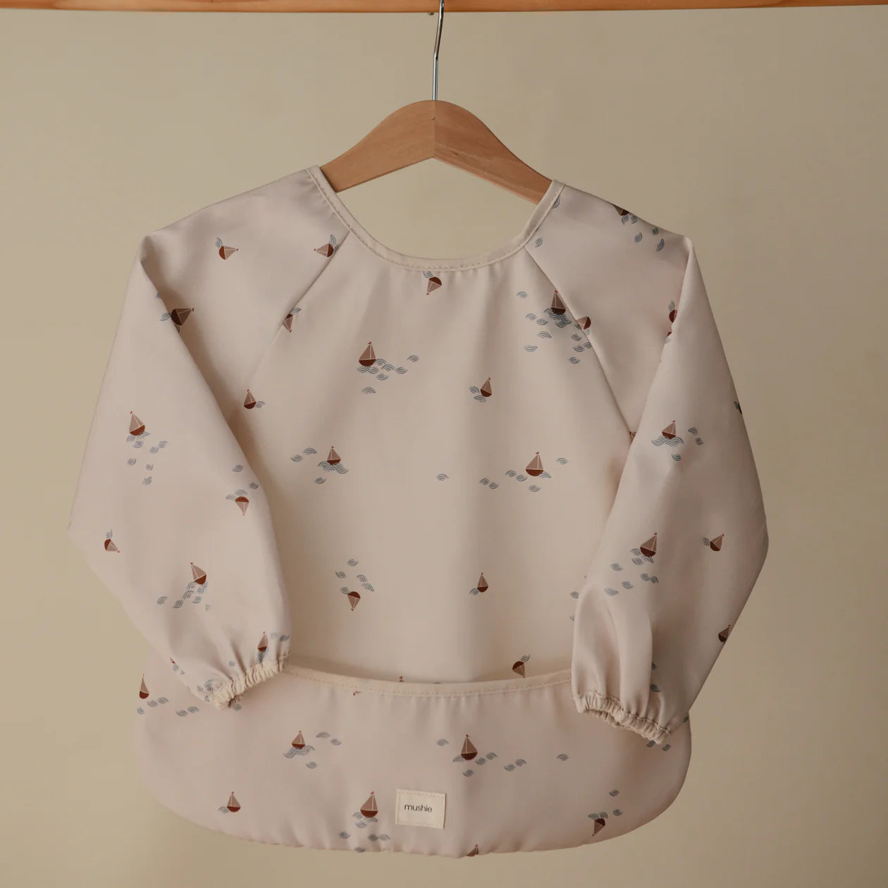 Mushie Longsleeve Bib - Boats