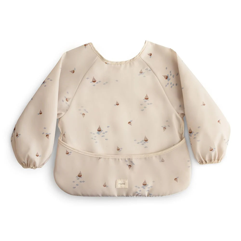 Mushie Longsleeve Bib - Boats