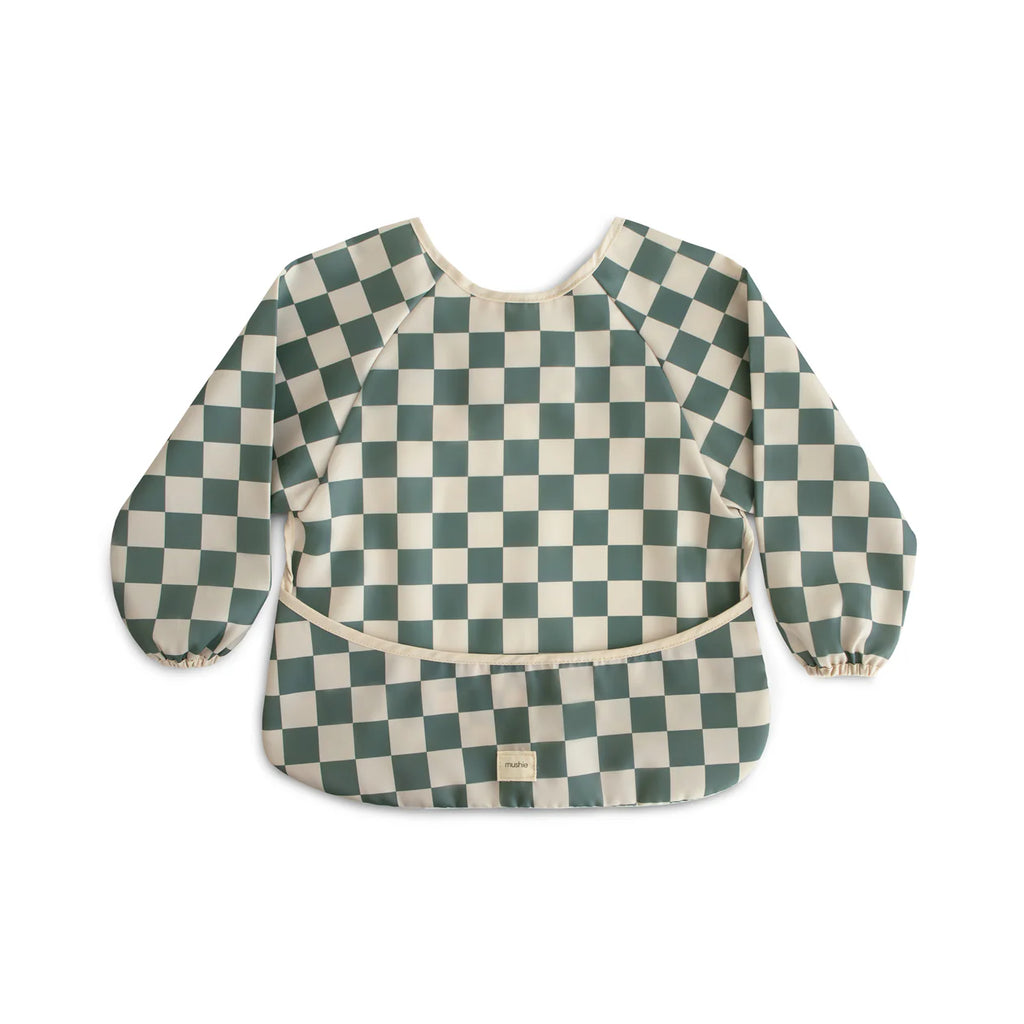 Mushie Longsleeve Bib - Olive Check
