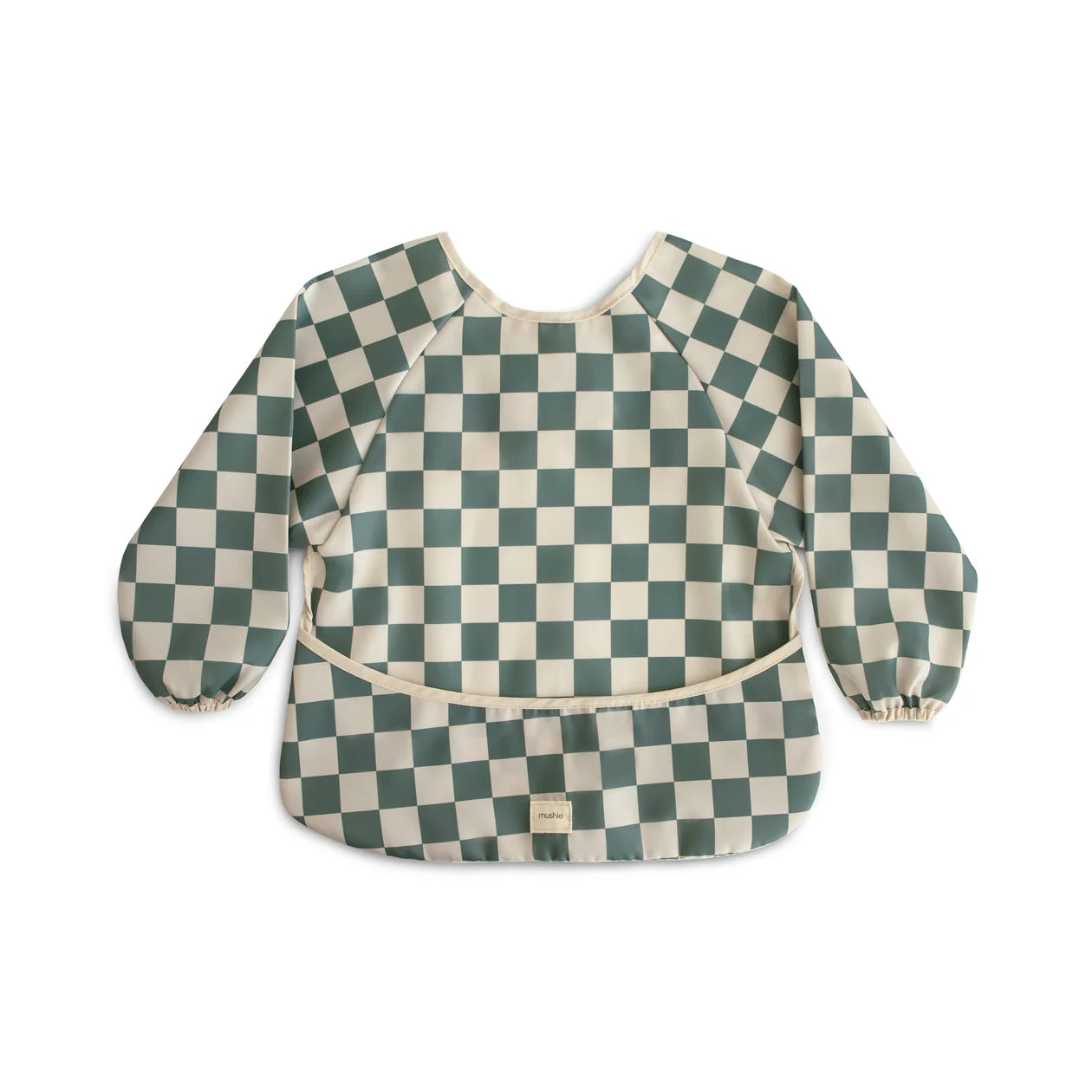 Mushie Longsleeve Bib - Olive Check