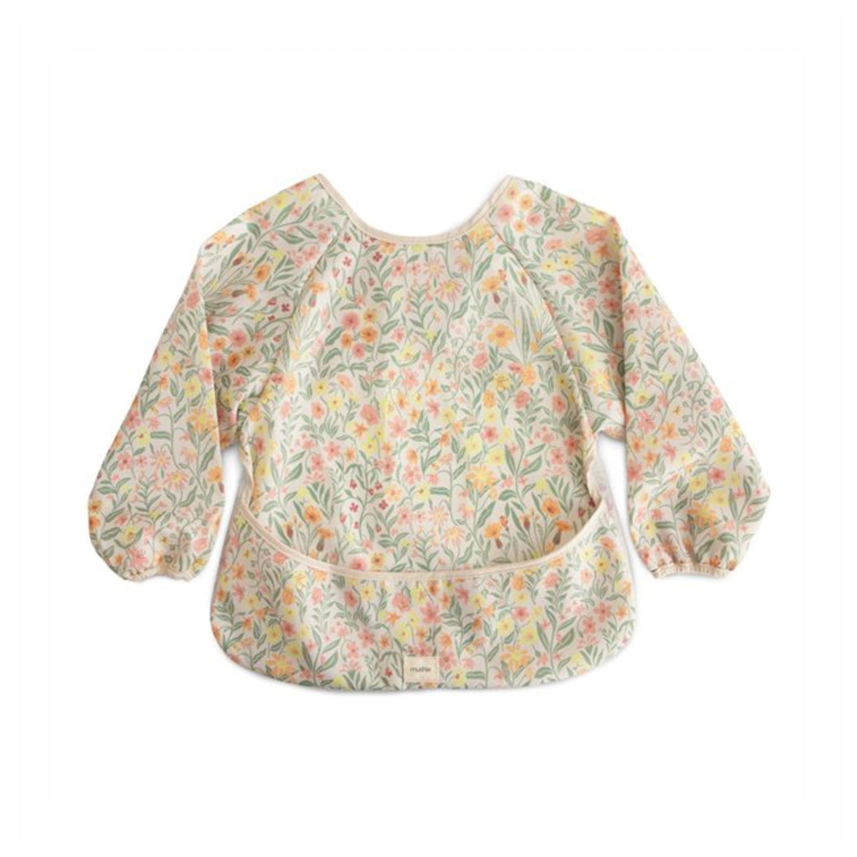 Mushie Longsleeve Bib - Pastal Flowers