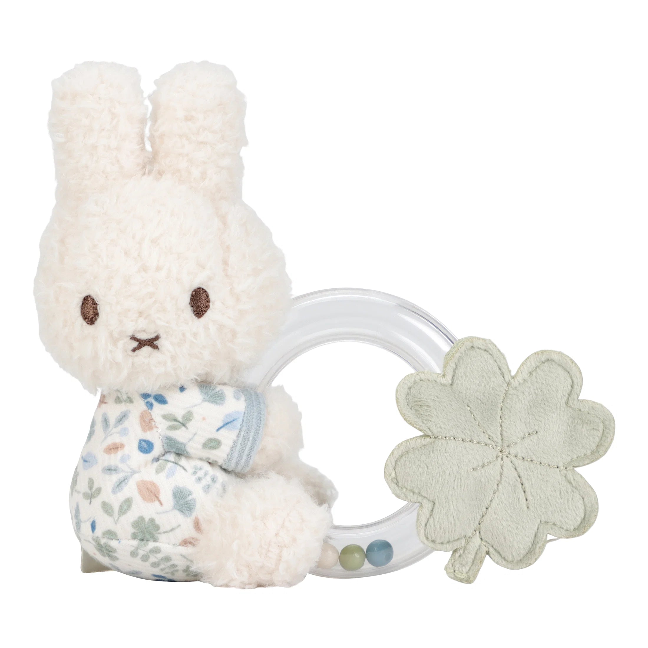 Miffy x Little Dutch Rattle Ring - Lucky Leaves