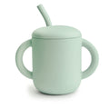 Mushie Silicone Training Cup with Straw - Cambridge Blue