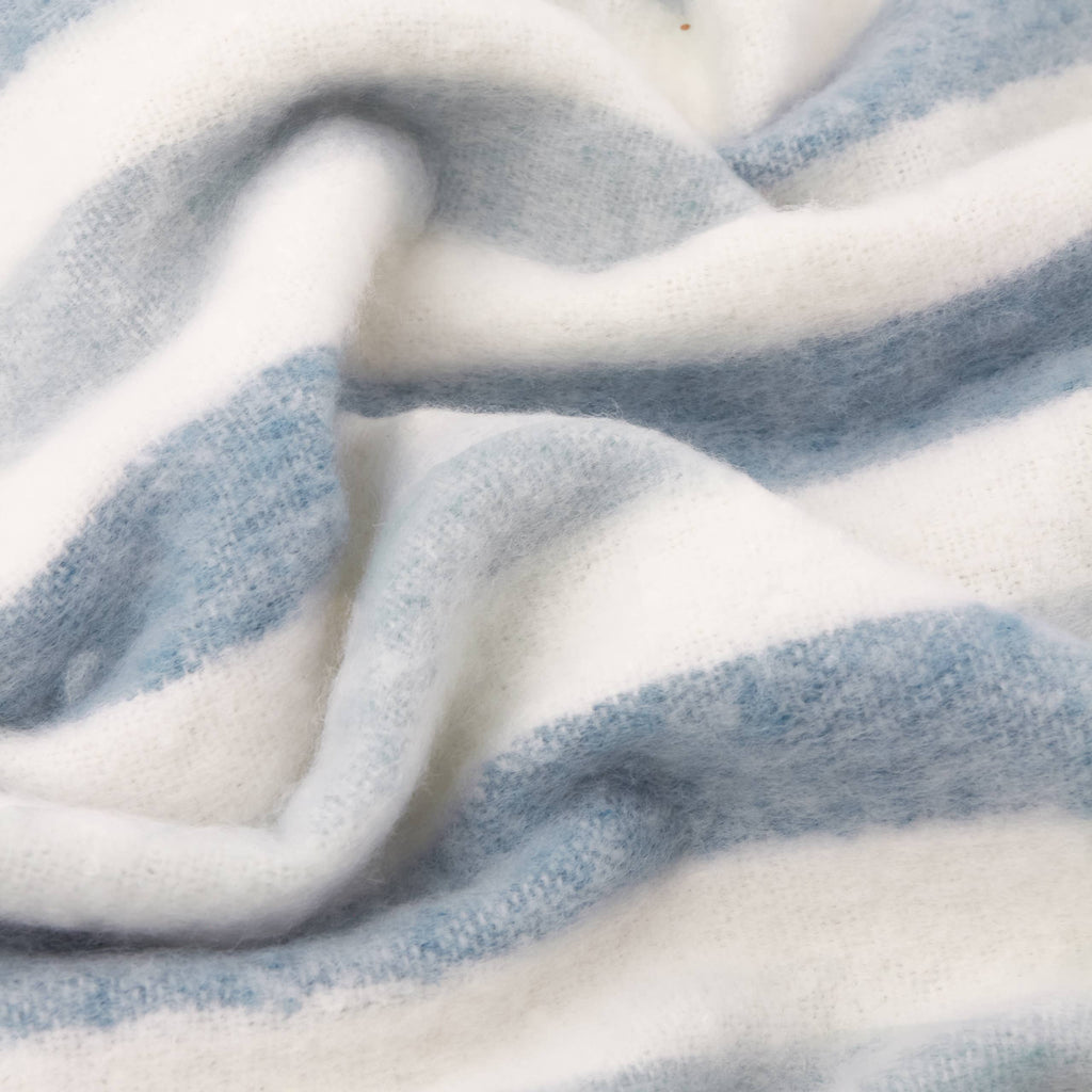 Beechwood Woven Stripe Throw Sky Blue