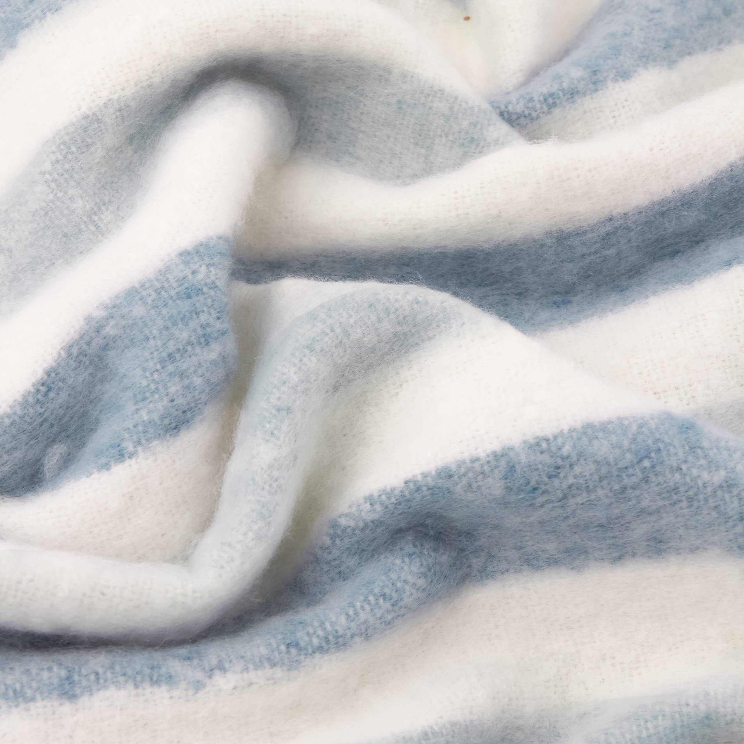 Beechwood Woven Stripe Throw Sky Blue