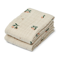 Liewood - Lewis Muslin Cloth - Peach / Seashell 2 Pack Mix