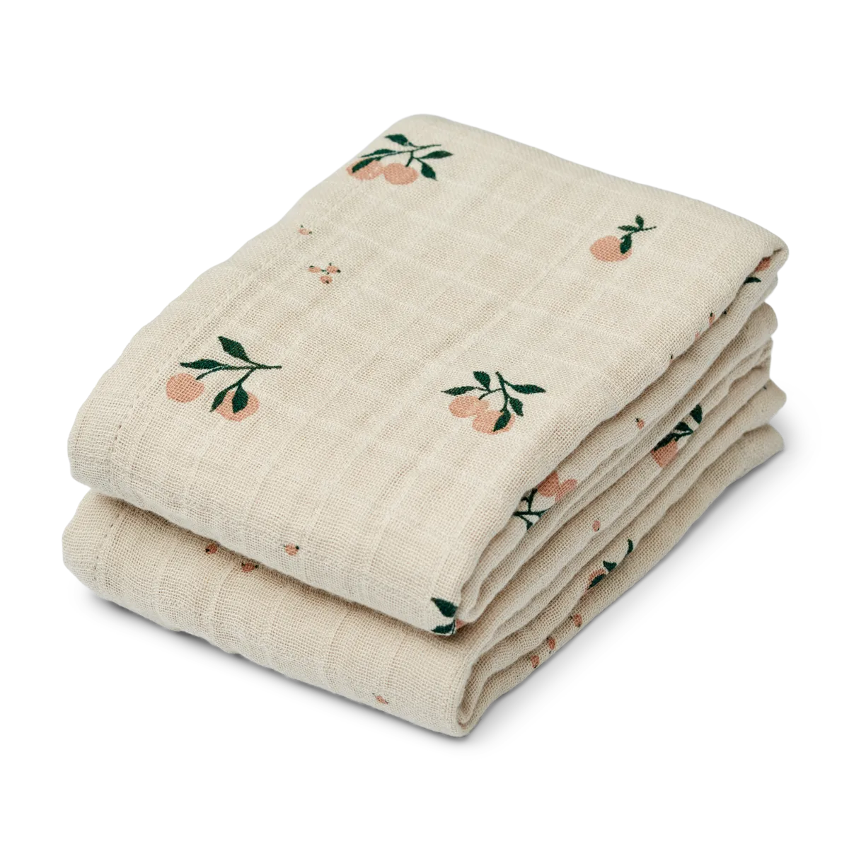 Liewood - Lewis Muslin Cloth - Peach / Seashell 2 Pack Mix