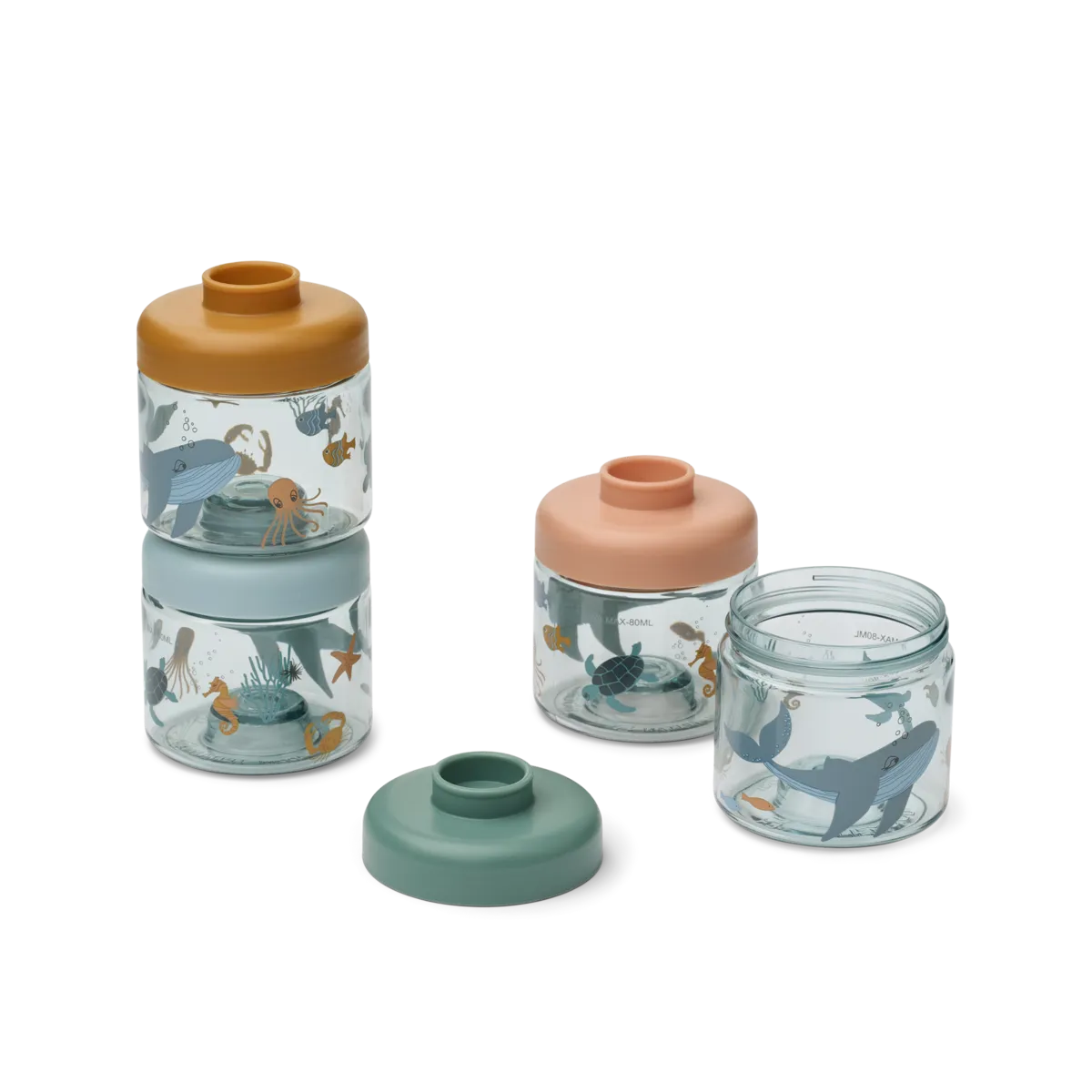 Liewood - Dominique Food Boxes 100ML - Sea Creatures 4x Pack