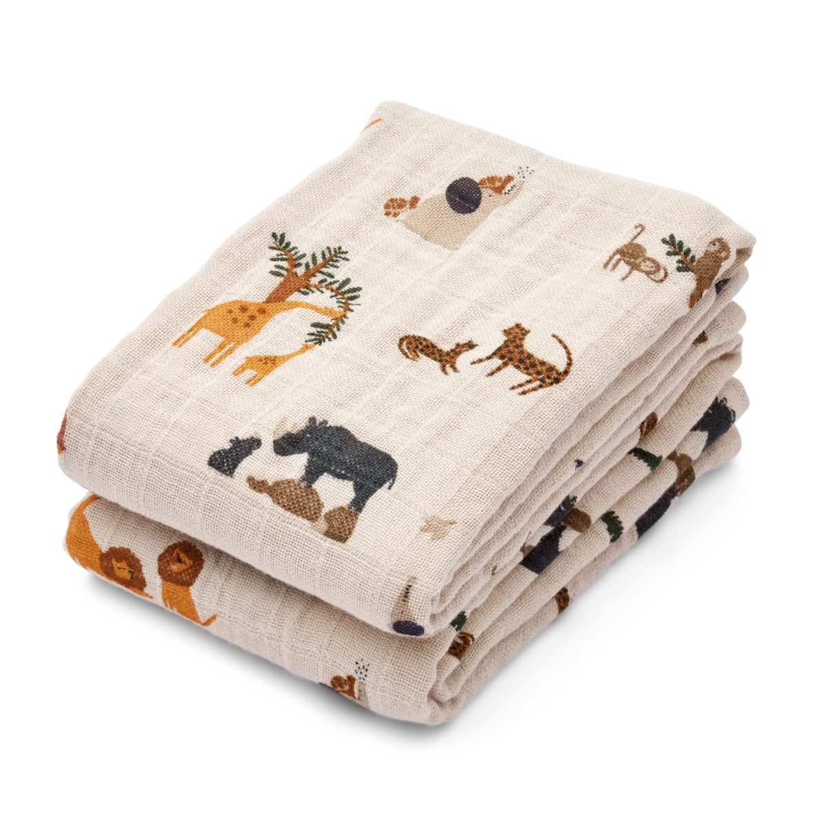 Liewood - Lewis Muslin Cloth - Safari Sandy 2 Pack Mix