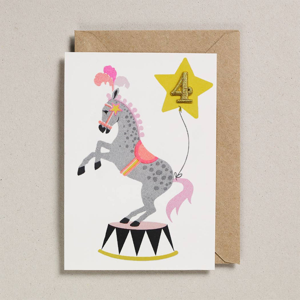'Circus Horse' Birthday Card - Age 4