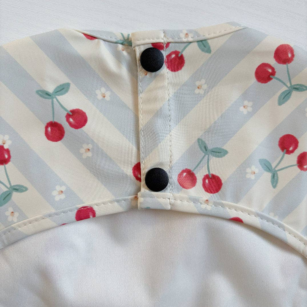 Long-Sleeved Baby/Toddler Bib - Cherry Stripe
