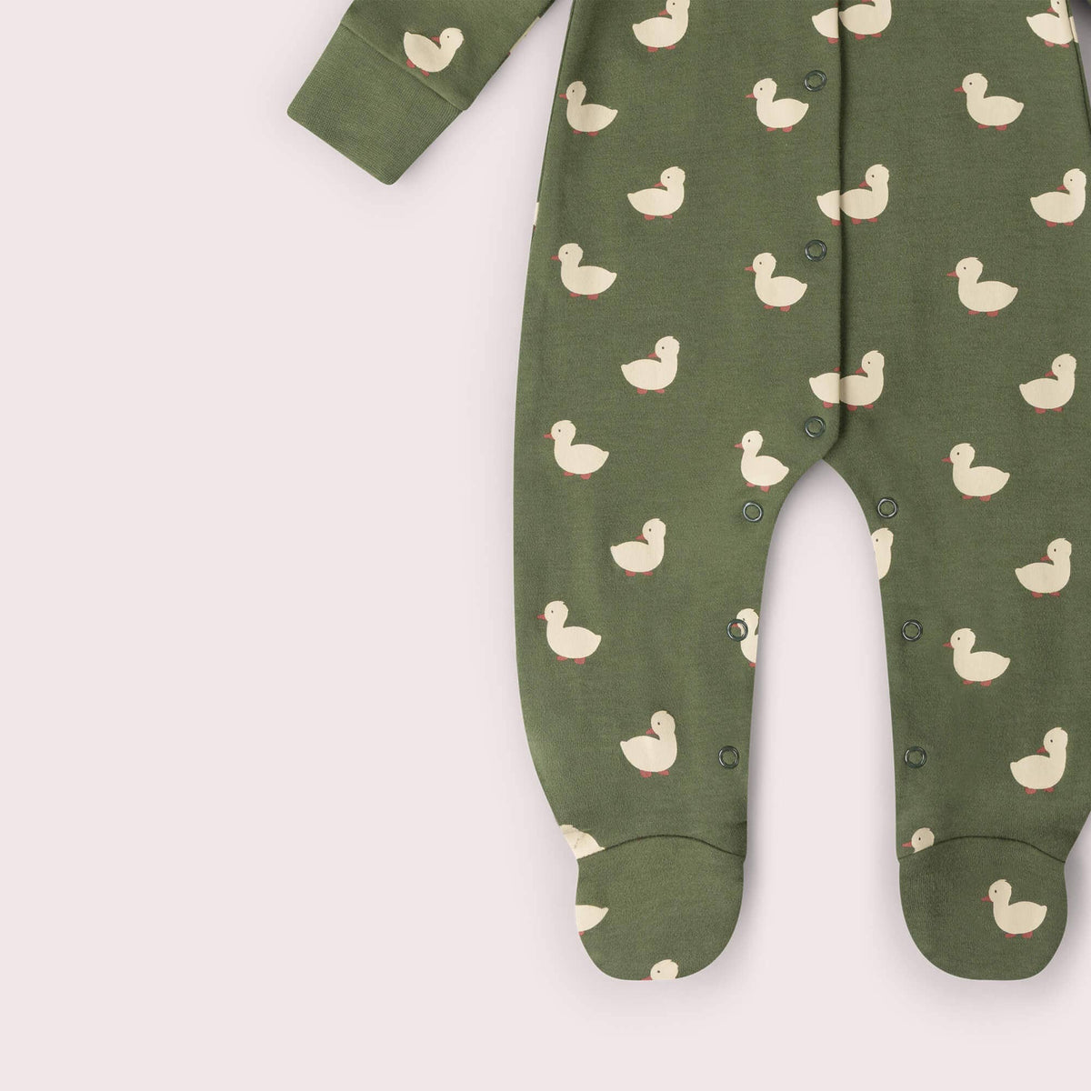 Little Green Radicals - Olive Ducks Organic Sleepsuit