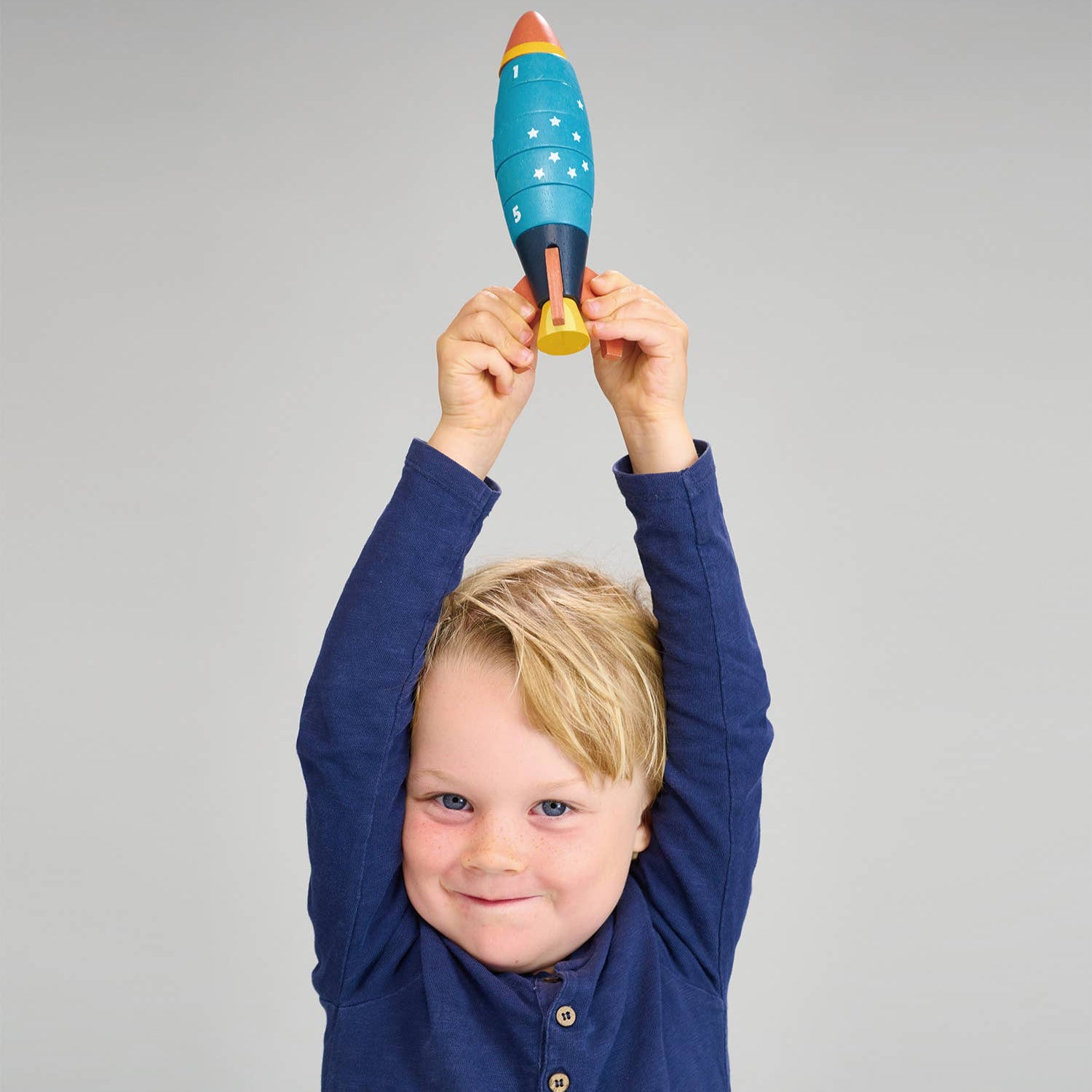 Wooden Stacking and Counting Rocket