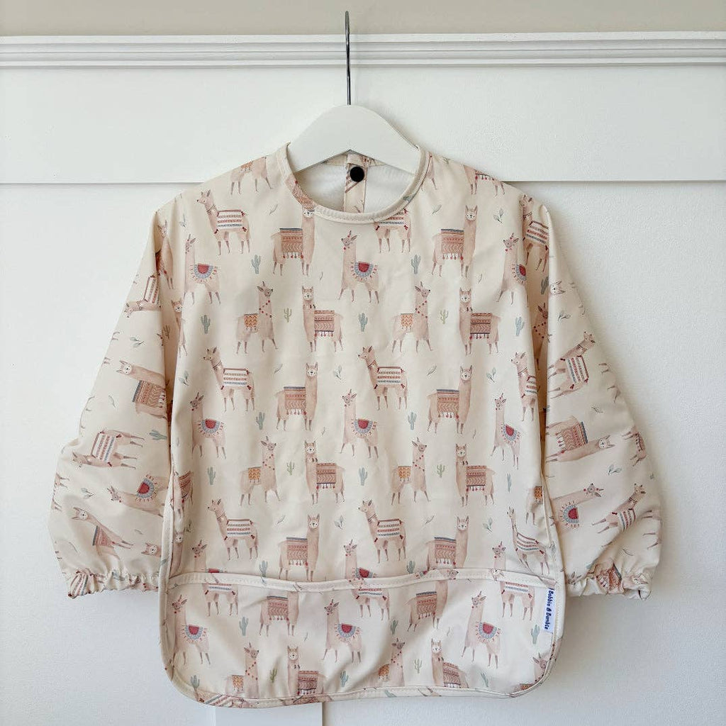 Long-Sleeved Baby/Toddler Bib - Alpacas