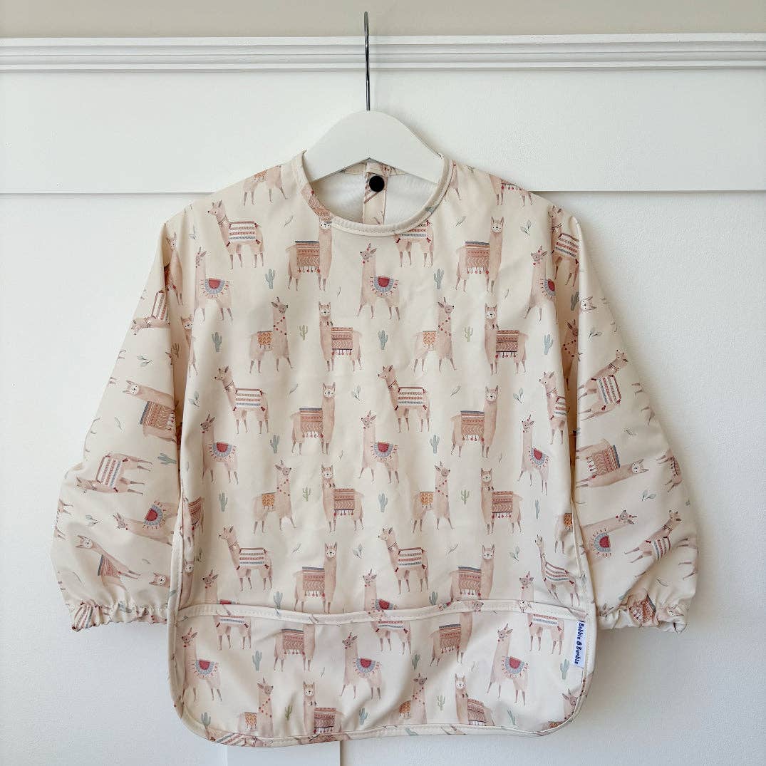 Long-Sleeved Baby/Toddler Bib - Alpacas