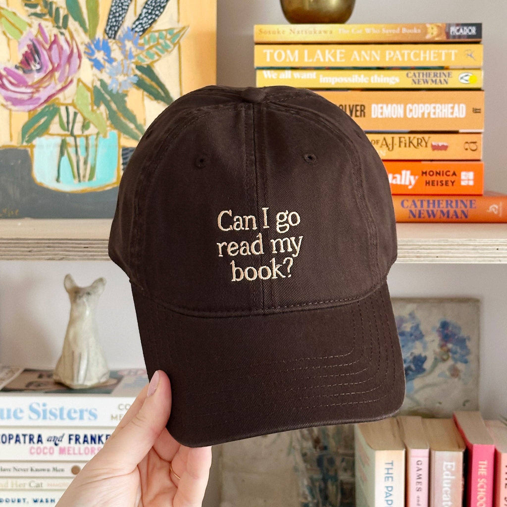 Can I Go Read My Book? - Cotton Baseball Cap - Dark Brown