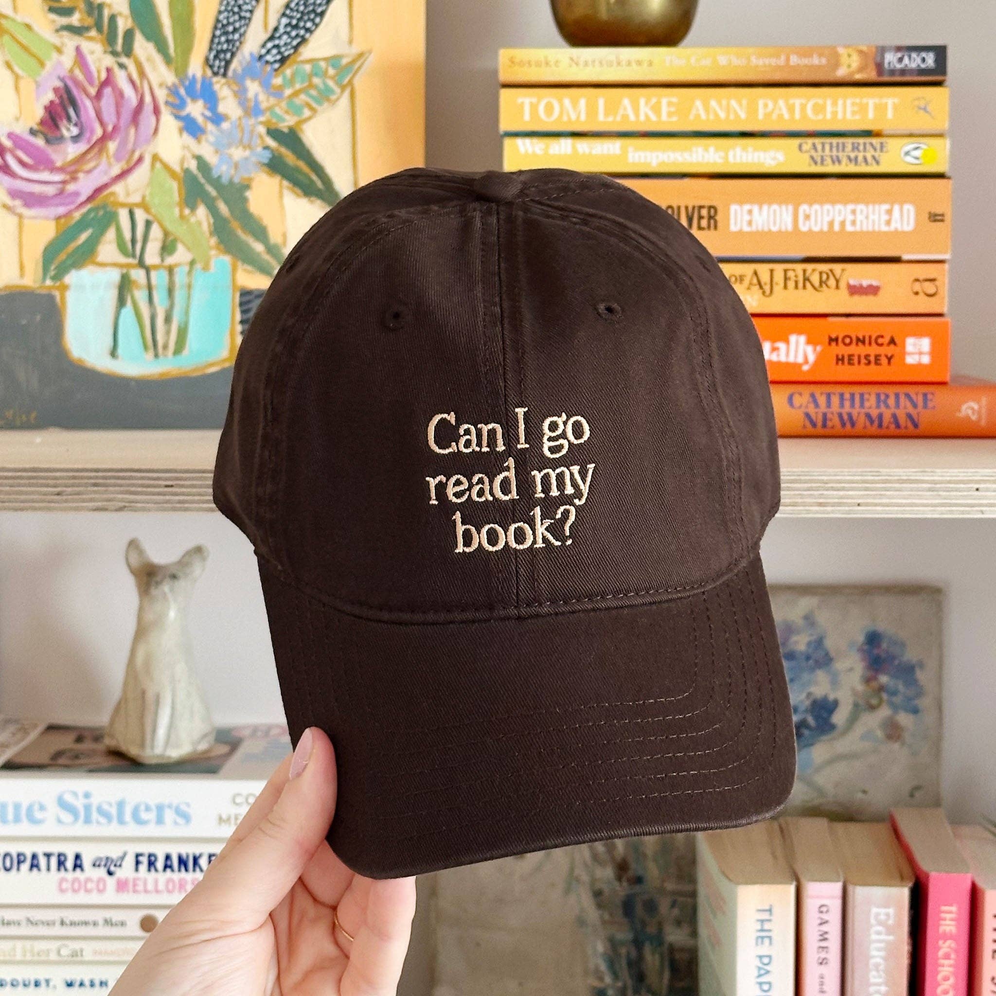 Can I Go Read My Book? - Cotton Baseball Cap - Dark Brown