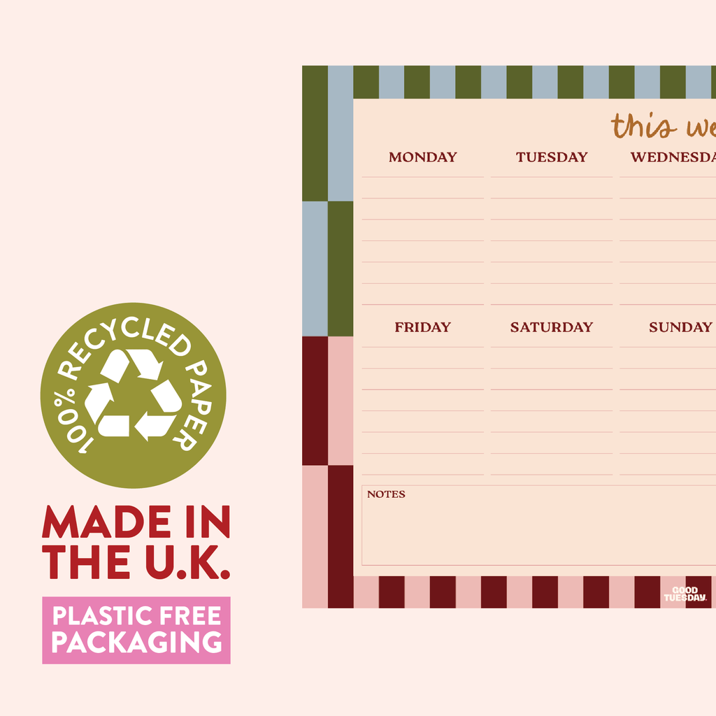 A4 Weekly Planner Pad | Boho Nouveau