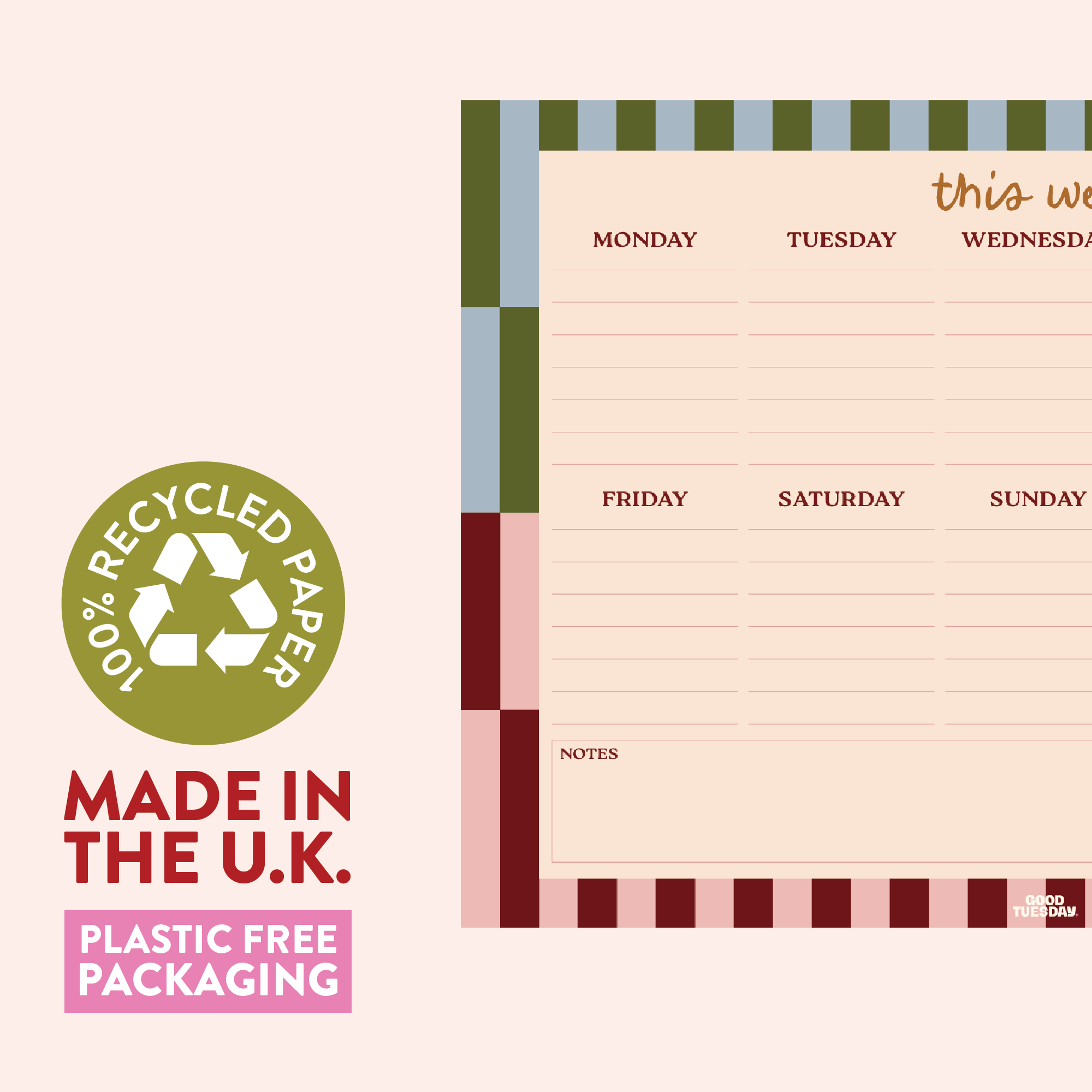 A4 Weekly Planner Pad | Boho Nouveau