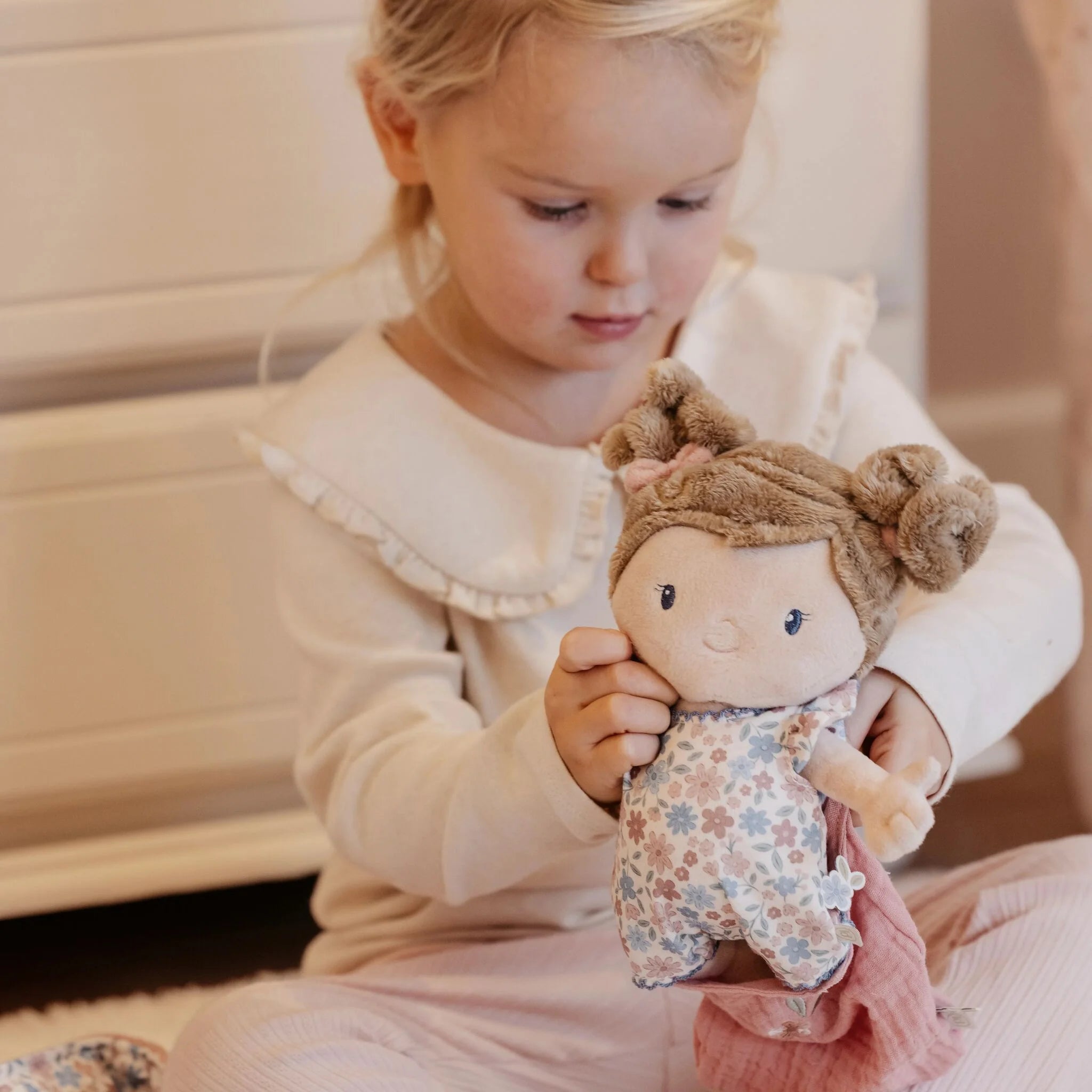 Little Dutch Baby Doll in Basket - Rosa