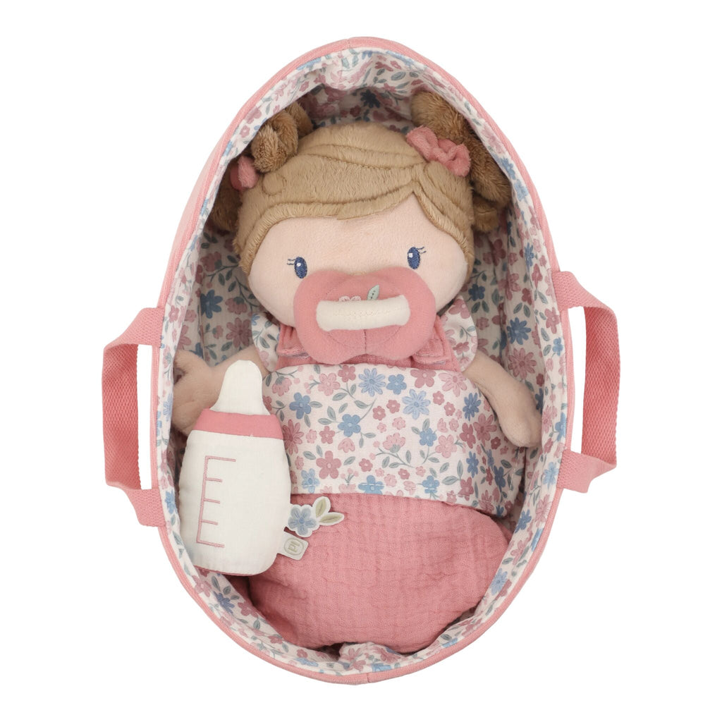 Little Dutch Baby Doll in Basket - Rosa