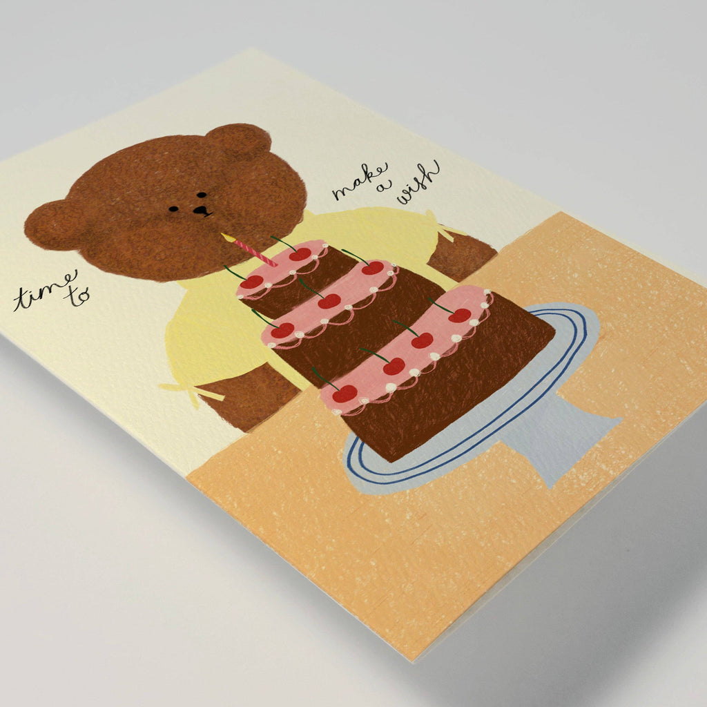Birthday Cake Bear Greeting Card