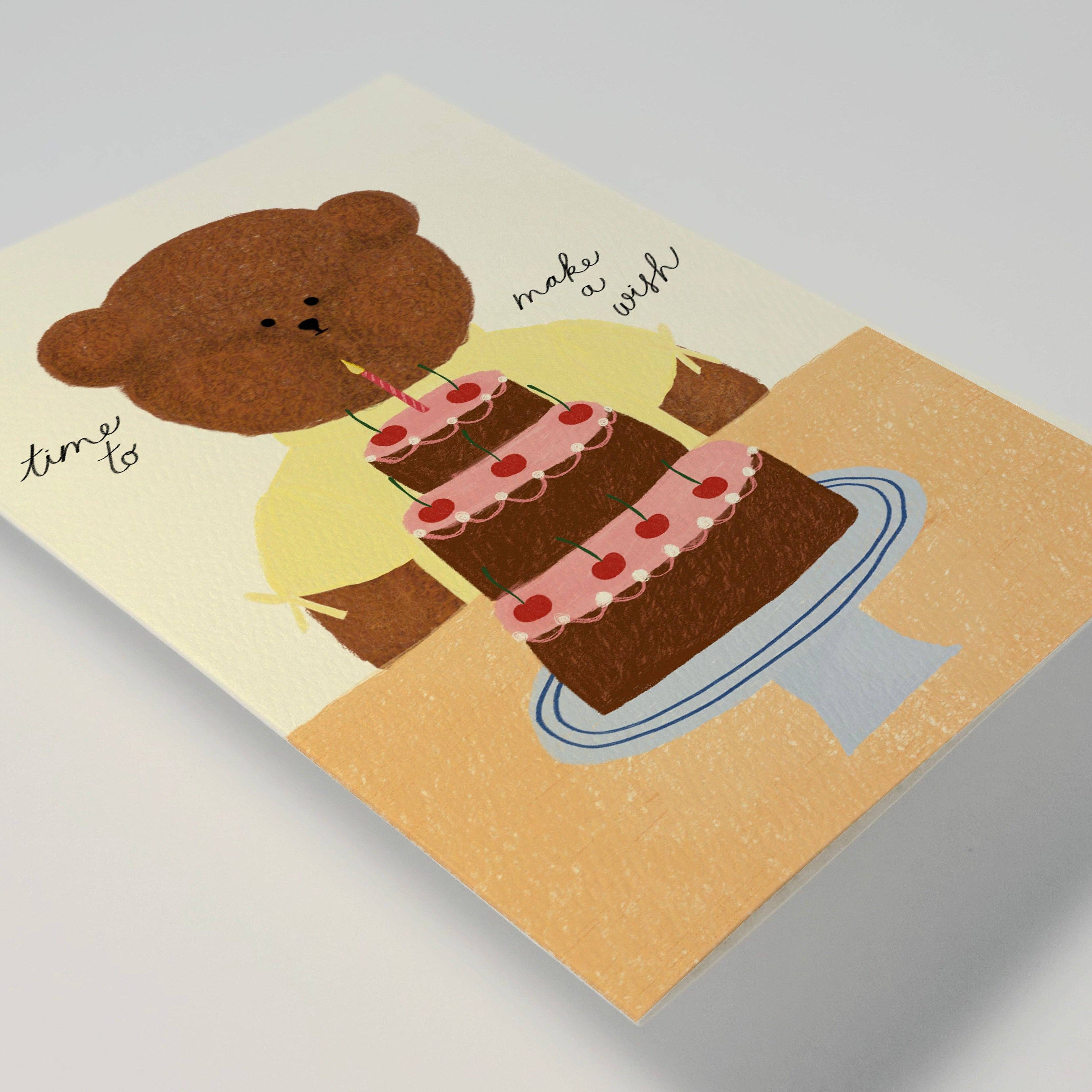 Birthday Cake Bear Greeting Card
