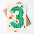 'THREE' Age Birthday Card