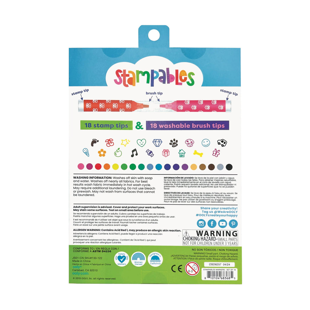 Ooly Stampables Double-Ended Brush & Stamp Markers