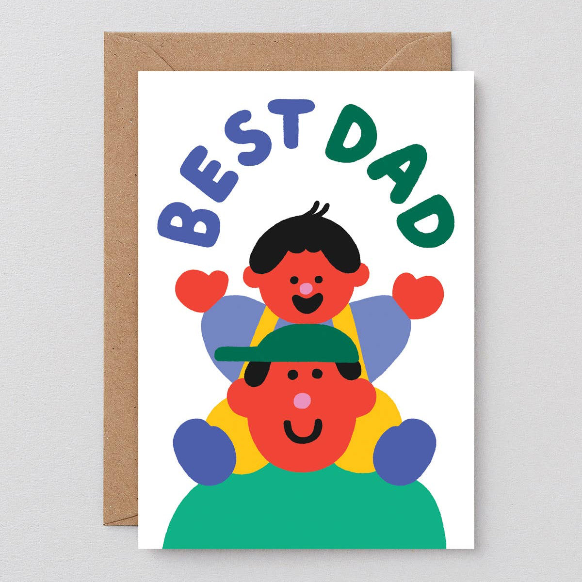'Best Dad Piggyback' Greeting Card