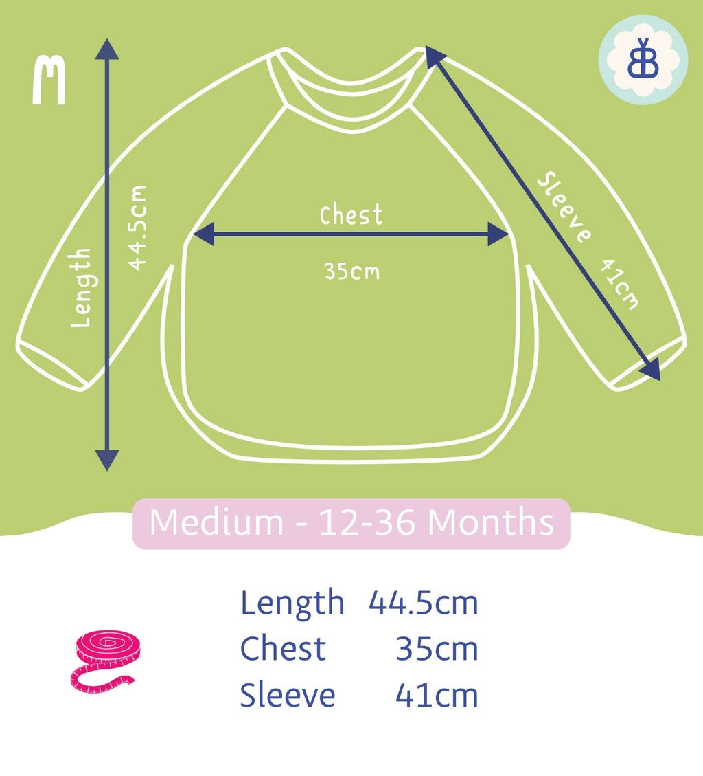 Long-Sleeved Waterproof Toddler Bib - Blue Harlequin