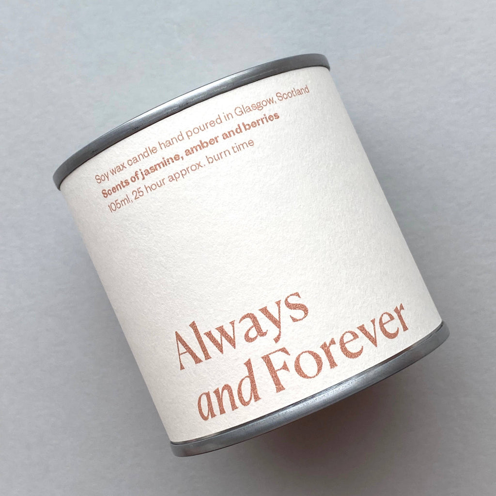 Always and Forever Wedding Day Candle Tin