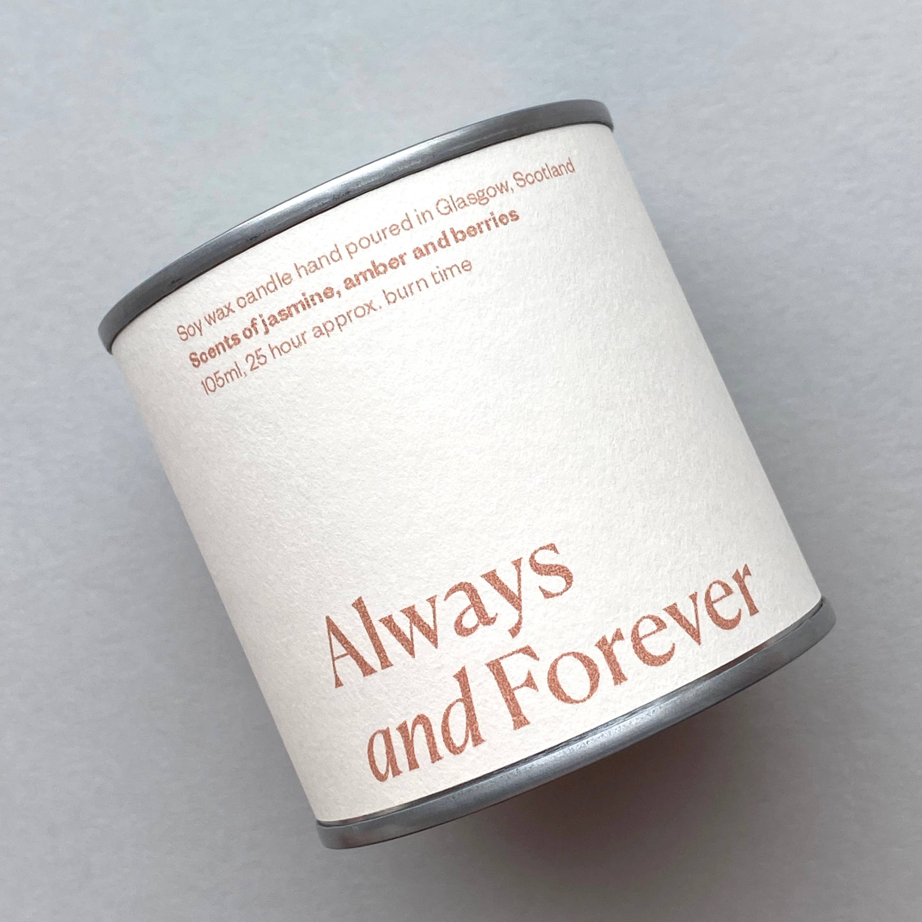 Always and Forever Wedding Day Candle Tin