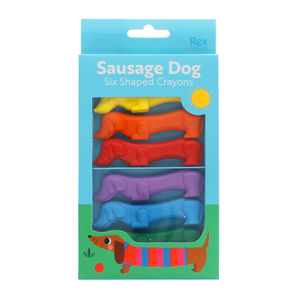 Dog shaped crayons (set of 6) - Sunny Sausage Dog