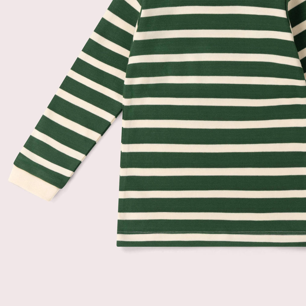 Little Green Radicals - Olive Green Striped Long Sleeve T-Shirt