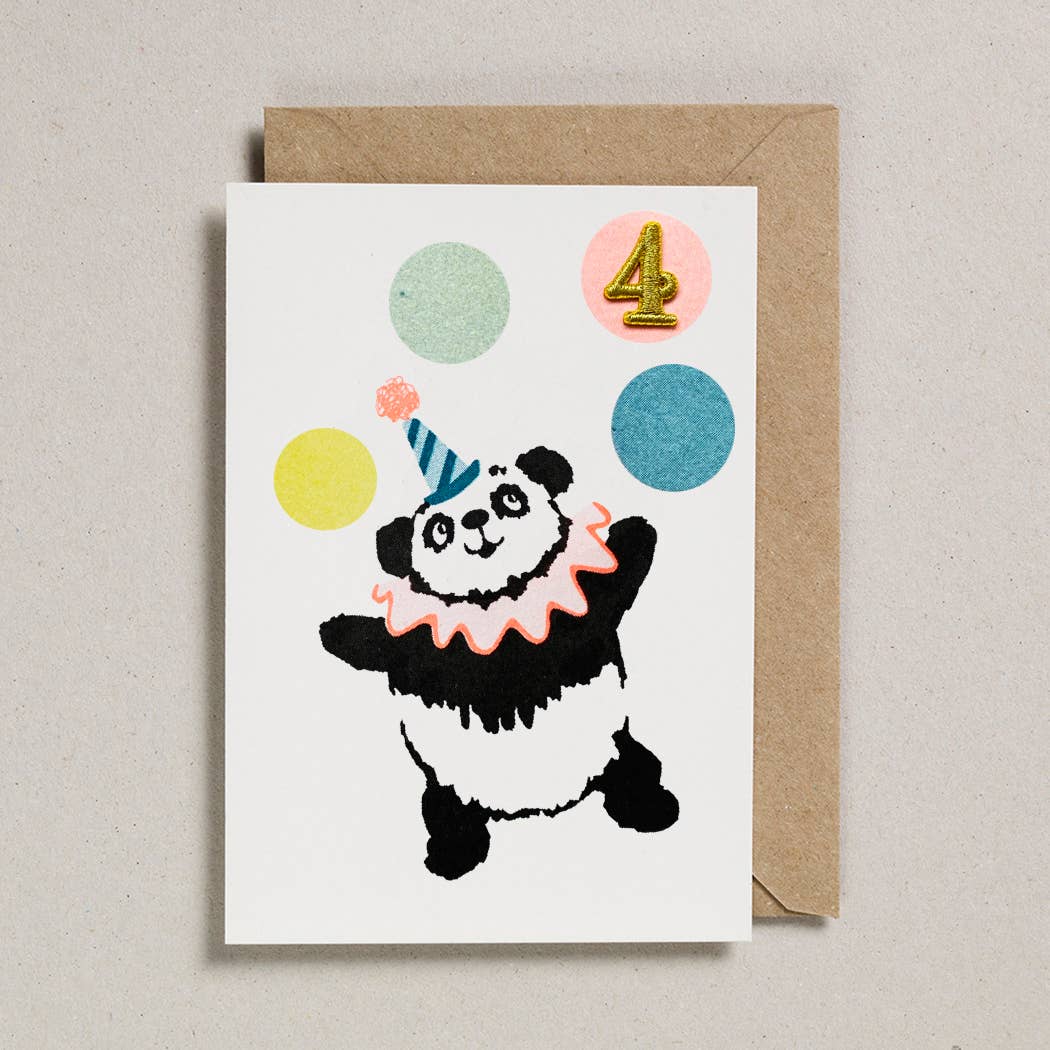 'Panda' Birthday Card - Age 4