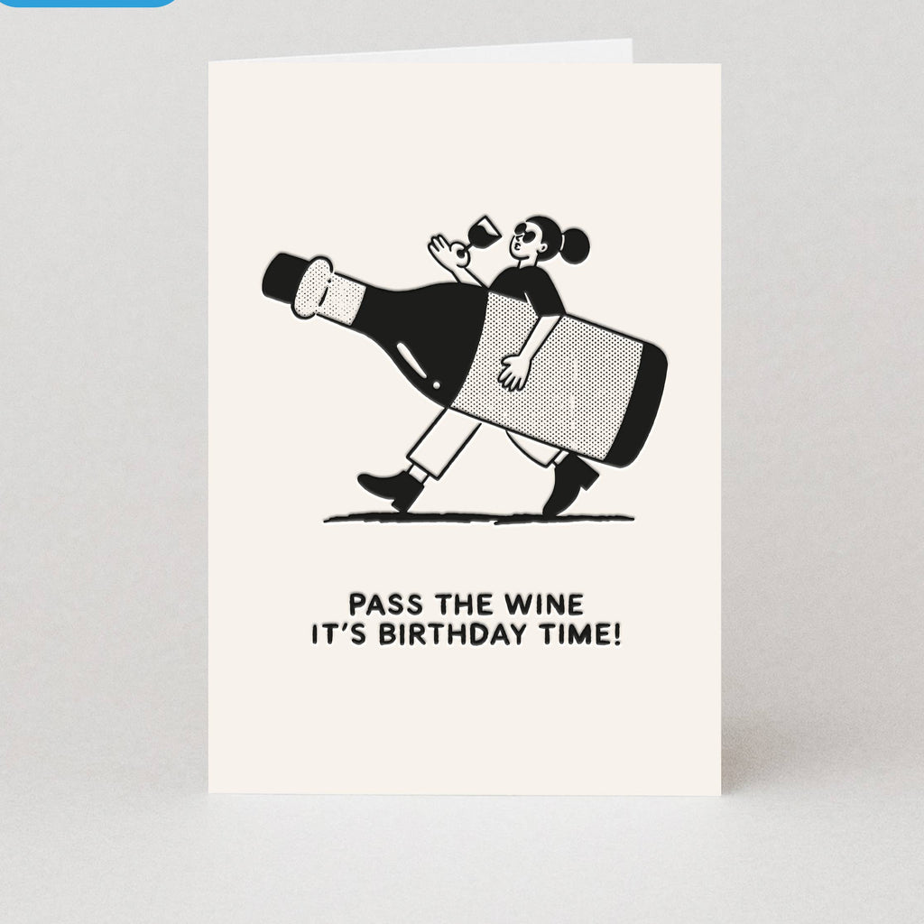 'Pass the Wine Birthday' Card