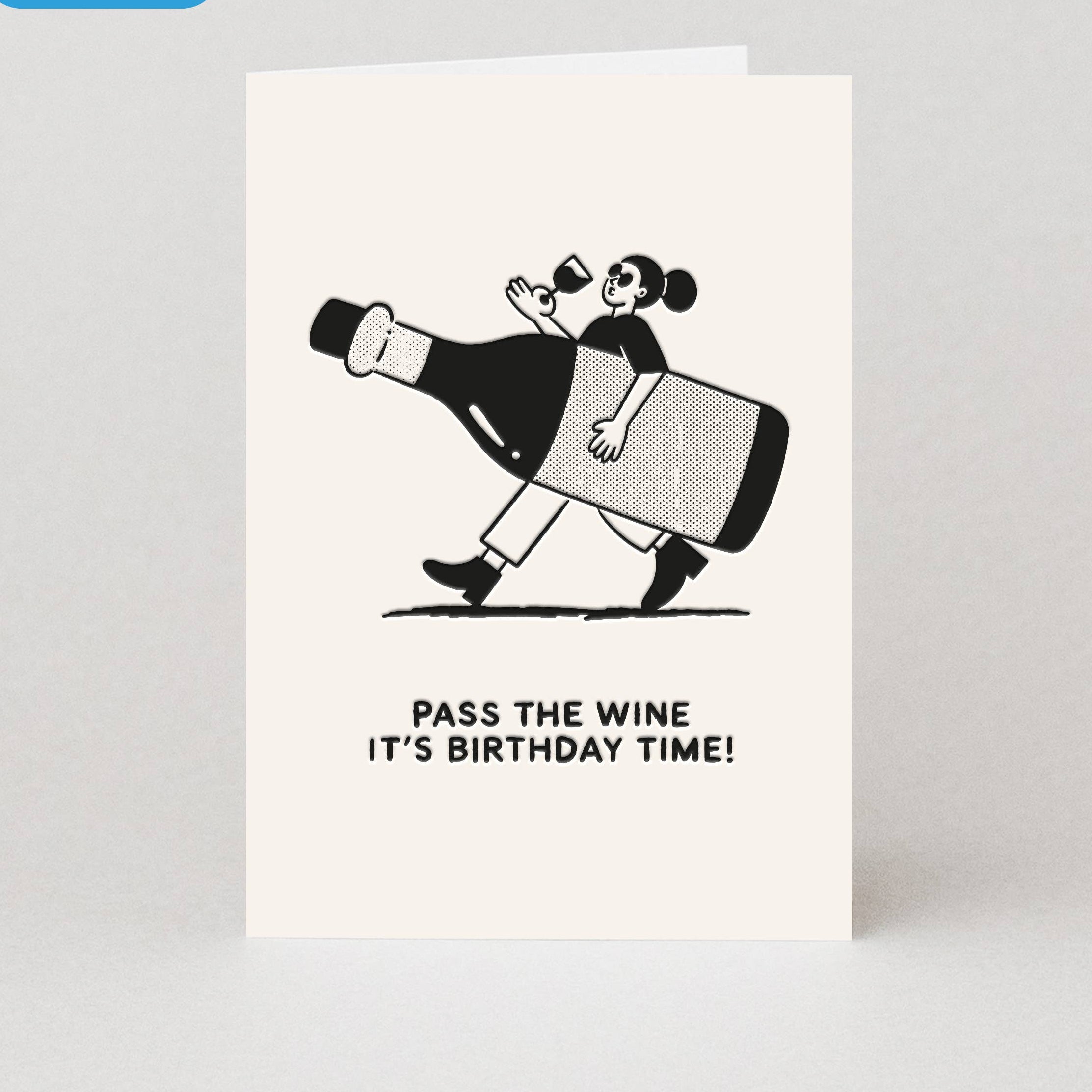 'Pass the Wine Birthday' Card