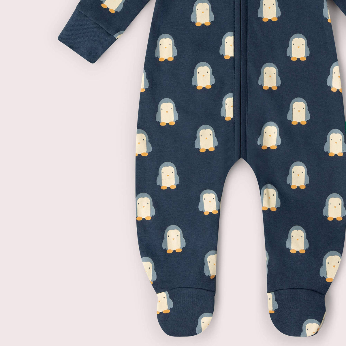 Little Green Radicals - Blue Penguins Zip Sleepsuit