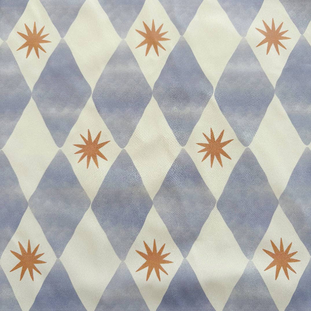 Long-Sleeved Waterproof Toddler Bib - Blue Harlequin